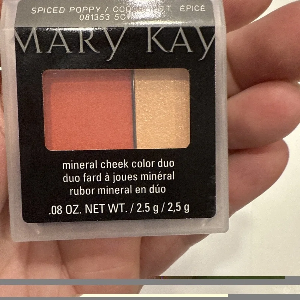 Lot of 2 Mary‎ Kay Mineral Cheek Color Duo Blush Spiced Poppy Full Size 081353